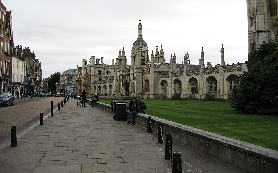 King’s College lawn and entrance in Cambridge
